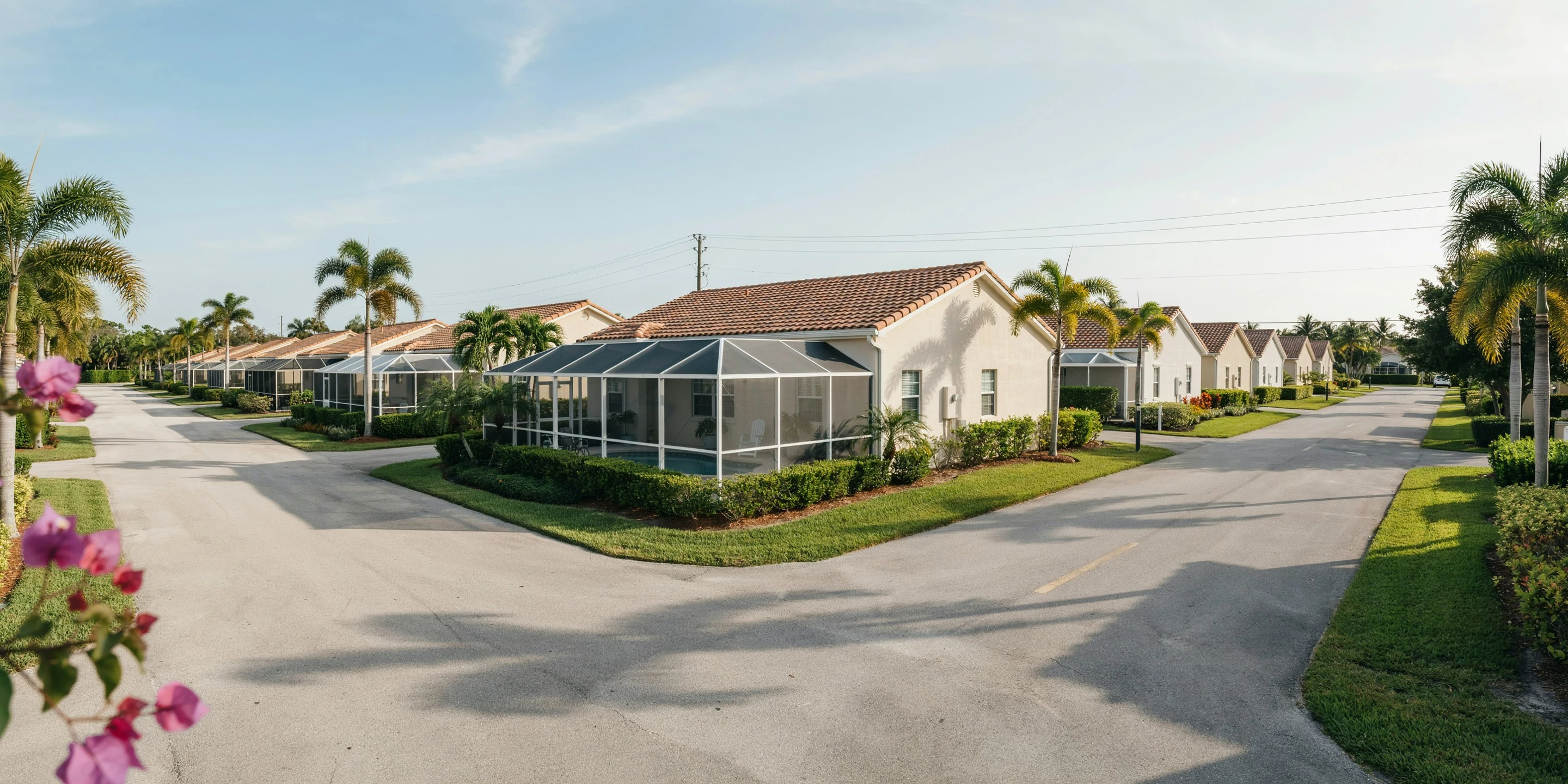 Tidy villa with a pool cage in Oneco, Bradenton, FL