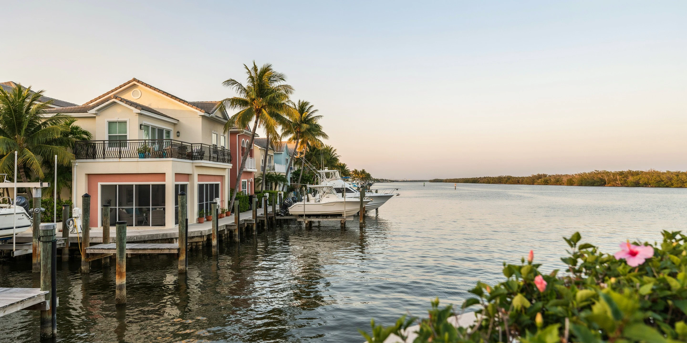 Marina-front townhomes with screened porches at Riviera Dunes, Palmetto, FL